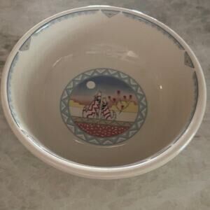 Howling coyotes Southwest 80’s design bowl by Epoch Vintage Korea
